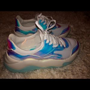Bershka Iridescent Platform Shoes NEVER WORN